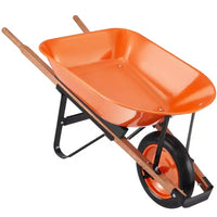 Brouette-chariot 5 pi³ avec capacité 265 lb, conception à une roue, roues à voie large 16 pour pelouse et ferme