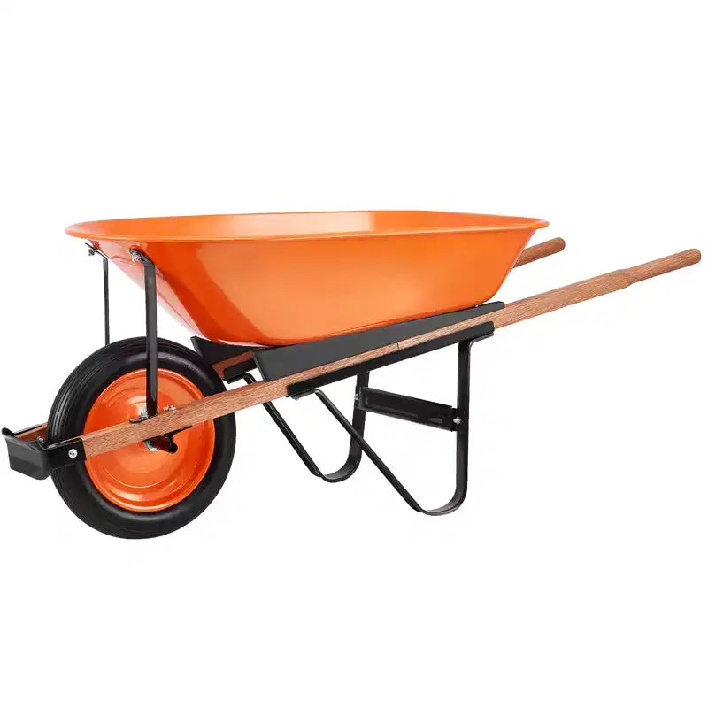 Brouette-chariot 5 pi³ avec capacité 265 lb, conception à une roue, roues à voie large 16 pour pelouse et ferme