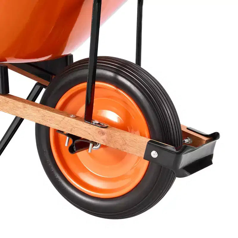 Brouette-chariot 5 pi³ avec capacité 265 lb, conception à une roue, roues à voie large 16 pour pelouse et ferme