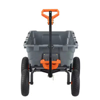 Chariot à benne de jardin en poly avec cadre en acier facile à assembler, poignee convertible 2-en-1, capacite de charge 6,48 pi³, capacite 1200 lb, pneus 13 pouces