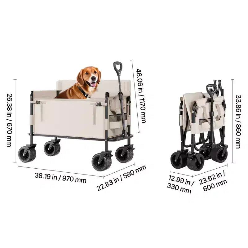 Chariot pliable convertible en banc, capacité de charge 550 lb, capacité 220 litres pour le camping