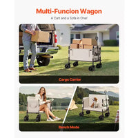 Chariot pliable convertible en banc, capacité de charge 550 lb, capacité 220 litres pour le camping