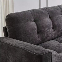 Canapé d'angle Whisen 126 avec console centrale, porte-gobelets, forme en U, haut-parleurs Bluetooth intégrés et 2 poufs de rangement pour le salon