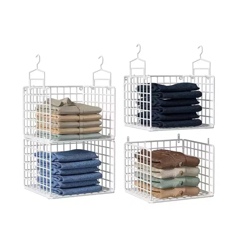 Organisateur de penderie suspendu en métal 4 niveaux Home Collection avec crochets