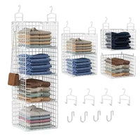 Organisateur de penderie suspendu en métal 4 niveaux Home Collection avec crochets