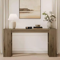 Console rustique de 63 pouces avec rangement, Table de canapé longue et étroite pour entrée, Derrière le canapé