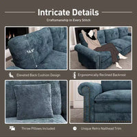 Canapé d'intérieur rembourré Captiva Designs avec pouf, cadre en bois massif, ressorts ensachés et coussins décoratifs
