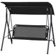 3-Seat Outdoor Patio Swing Chair w/ Cushion, Steel Frame Stand, Adjustable Tilt Canopy for Patio, Garden