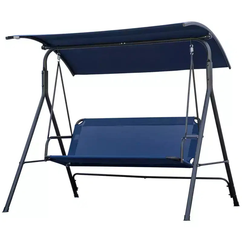 Balancelle de patio extérieure 3 places avec coussin, support à cadre en acier, auvent inclinable réglable pour patio, jardin