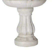 Fontaine d'eau extérieure à 2 niveaux, piédestal classique avec cascade pour terrasse, jardin, cour, blanc - ModernLuxe