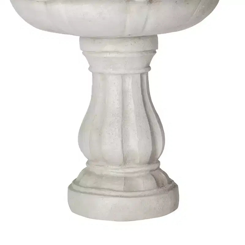 Fontaine d'eau extérieure à 2 niveaux, piédestal classique avec cascade pour terrasse, jardin, cour, blanc - ModernLuxe