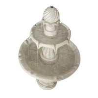 Fontaine d'eau extérieure à 2 niveaux, piédestal classique avec cascade pour terrasse, jardin, cour, blanc - ModernLuxe