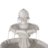 Fontaine d'eau extérieure à 2 niveaux, piédestal classique avec cascade pour terrasse, jardin, cour, blanc - ModernLuxe