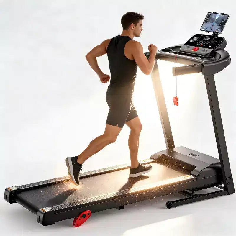 Tapis de course en promotion avec inclinaison, Tapis de course portables pour la maison, Tapis de marche incliné avec poignée, Tapis de marche pliable