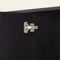 JVNOXK 63 Armoire de buffet à rayures verticales avec rangement, meuble TV à vagues incurvées pour salon, chambre, couloir, noir