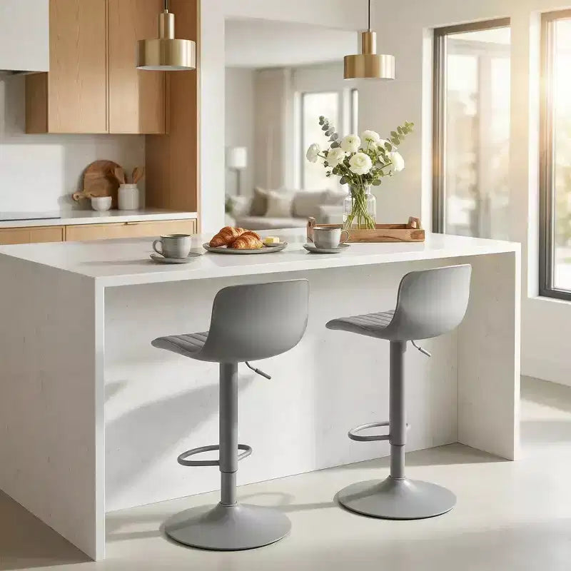 FurnitureR Lot de 2 tabourets de bar réglables en hauteur, tabourets de bar pivotants modernes avec repose-pieds, chaises de bar hauteur comptoir pour îlot de cuisine, pub, bar à la maison