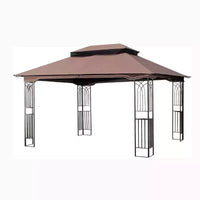 Clihome Canopy gazebo de patio extérieure 13x10 pi avec double toit aéré et moustiquaire amovible, gris