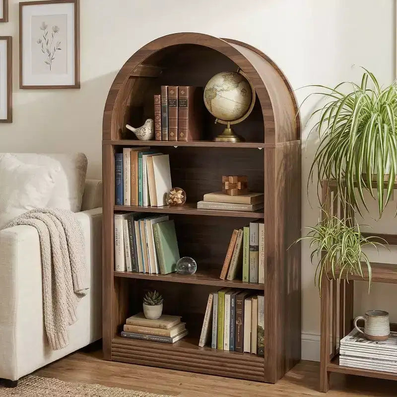 NEWLAYOUT Étagère haute à 4 niveaux, bibliothèque au sol ouverte en bois de 121 cm