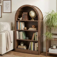 NEWLAYOUT Étagère haute à 4 niveaux, bibliothèque au sol ouverte en bois de 121 cm