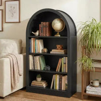 NEWLAYOUT Étagère haute à 4 niveaux, bibliothèque au sol ouverte en bois de 121 cm