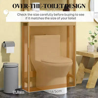 Meuble de rangement vertical en bambou GDFStudio Rhett à poser au-dessus des toilettes avec étagères réglables et portes à lattes