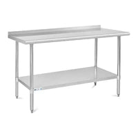 Table de travail robuste en acier inoxydable 60x30 avec étagère réglable, certifiée NSF, capacité de 236 kg, surface facile à nettoyer pour les cuisines commerciales et domestiques