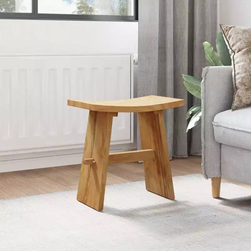 vidaXL tabouret de salle de bain brun 19.69 x 11.61 x 19.88 po en bois de teck massif