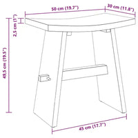 vidaXL tabouret de salle de bain brun 19.69 x 11.61 x 19.88 po en bois de teck massif