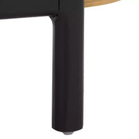 Wilson étagère de rangement en bois et rotin PE - noir/brun - SEI
