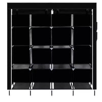 Armoire de rangement portable Karl Home 12 cubes avec 2 tringles de suspension et 4 poches latérales, organisateur de rangement 4 niveaux en tissu non tissé noir