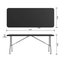 Flash Furniture Table pliante en plastique de 1,8 m à deux volets