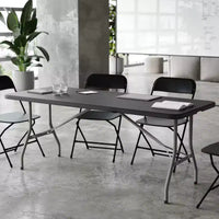 Flash Furniture Table pliante en plastique de 1,8 m à deux volets