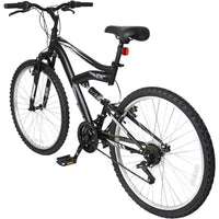 Hykolity VTT 26 pouces, vélo de cyclisme extérieur 18 vitesses, cadre en acier à haute teneur en carbone, VTT pour hommes et femmes, double suspension intégrale, noir