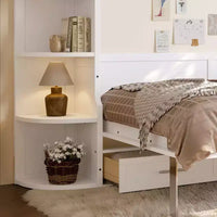 Lit escamotable moderne Rina de GDFStudio avec étagère, armoires latérales et tiroirs