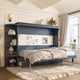 GDFStudio Rina Modern Murphy Platform Bed with Shelf, Side Cabinets and Drawers