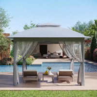Tente gazebo instantanee pliante 11x11 avec moustiquaire, abri auvent d'extérieur impermeable pour arrière-cour et patio, inclut sac de transport portable