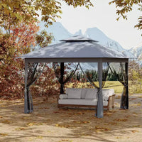 Tente gazebo instantanee pliante 11x11 avec moustiquaire, abri auvent d'extérieur impermeable pour arrière-cour et patio, inclut sac de transport portable