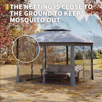 Tente gazebo instantanee pliante 11x11 avec moustiquaire, abri auvent d'extérieur impermeable pour arrière-cour et patio, inclut sac de transport portable