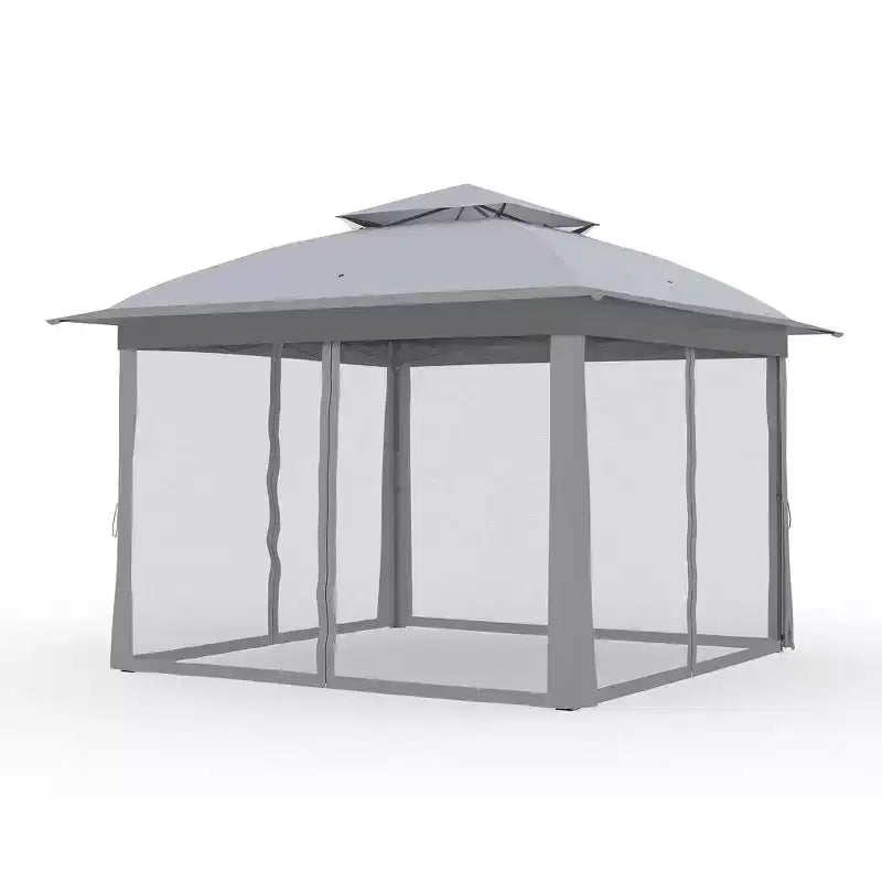 Tente gazebo instantanee pliante 11x11 avec moustiquaire, abri auvent d'extérieur impermeable pour arrière-cour et patio, inclut sac de transport portable
