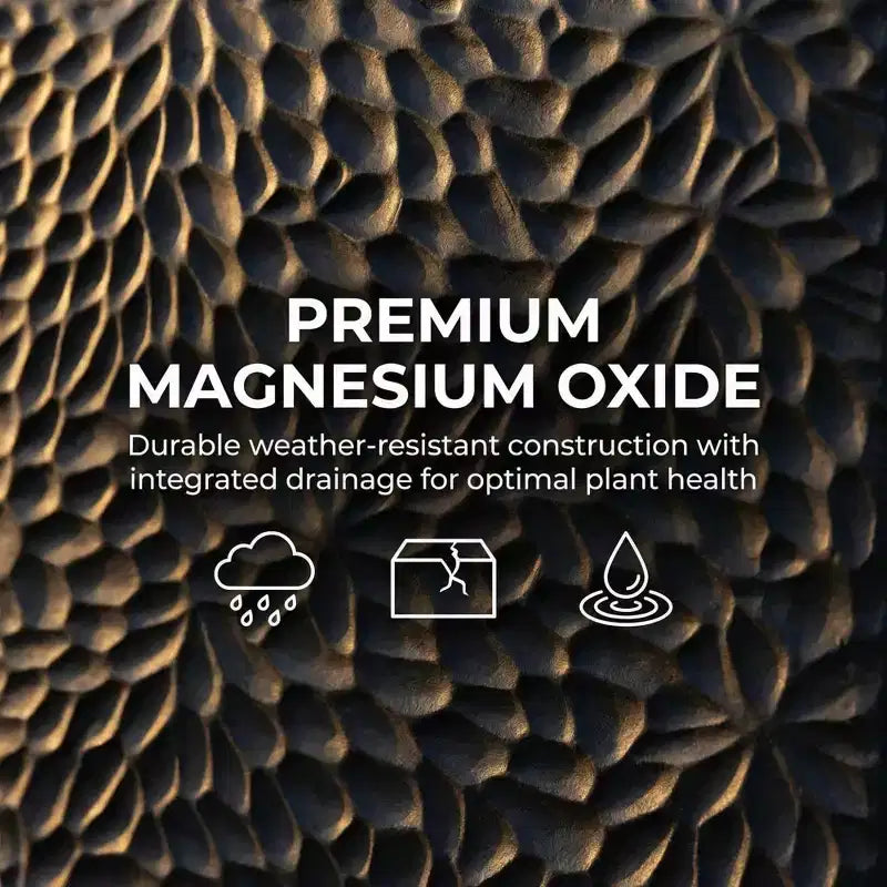 Ensemble de 4 jardinières carrées en oxyde de magnésium avec trous de drainage, pots de fleurs modernes gris pour intérieur/extérieur, grandes jardinières décoratives pour patio et jardin
