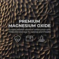 Ensemble de 4 jardinières carrées en oxyde de magnésium avec trous de drainage, pots de fleurs modernes gris pour intérieur/extérieur, grandes jardinières décoratives pour patio et jardin