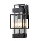 C Cattleya 14.75in Modern Matte Black Outdoor Wall Light with Clear Tempered Glass