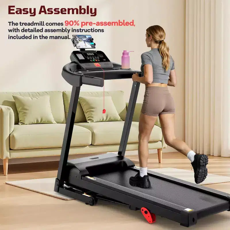Tapis de course 4 en 1 en liquidation avec inclinaison de 12 %, tapis de course pliable portable pour la maison et le bureau, tapis de course silencieux de 3,5 CV