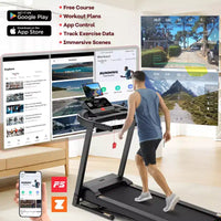 Tapis de course 4 en 1 en liquidation avec inclinaison de 12 %, tapis de course pliable portable pour la maison et le bureau, tapis de course silencieux de 3,5 CV