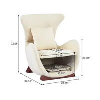Christopher Knight Home Hudson Fauteuil d'appoint moderne rembourré en tissu avec niche pour animal de compagnie et espace de rangement