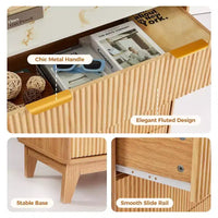 Commode cannelée moderne 5 tiroirs pour chambre, tour de rangement verticale à poignées dorées, commode étroite pour petit espace