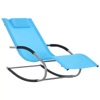 Chaise longue à bascule zero gravite avec tissu resistant aux intemperies et mouvement de glissement