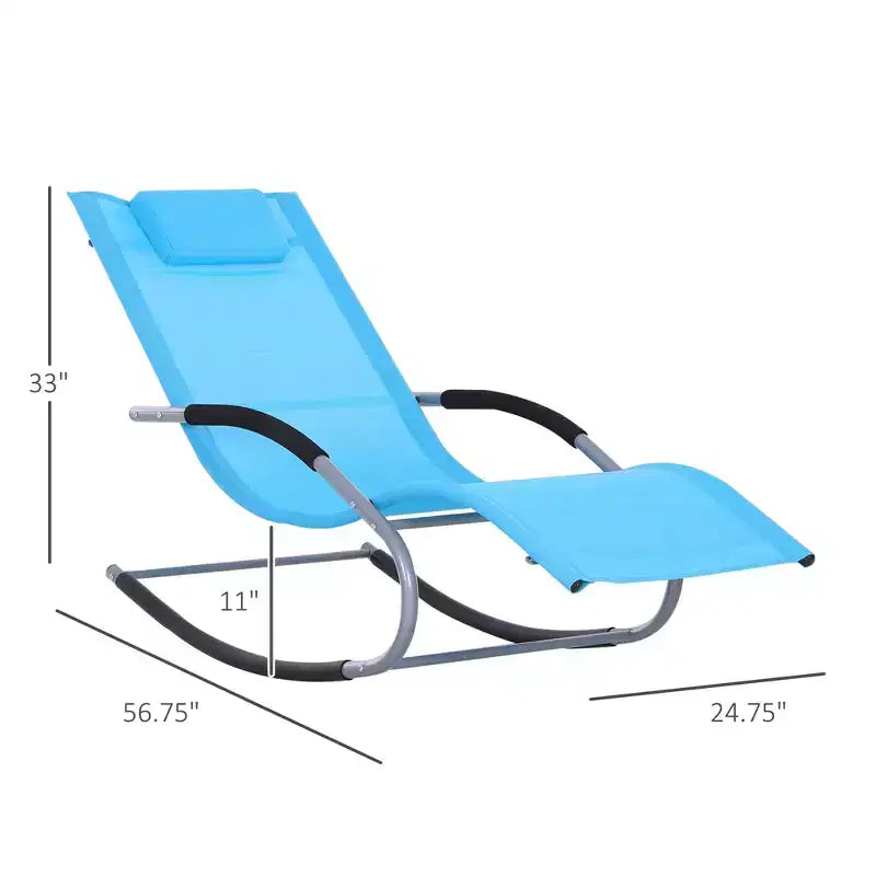 Chaise longue à bascule zero gravite avec tissu resistant aux intemperies et mouvement de glissement