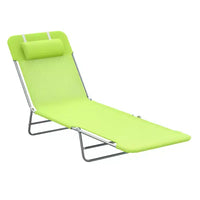 Chaise longue pliante avec dossier et appuie-tête réglables pour piscine et plage