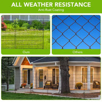 Clôture de Jardin Décorative sans Porte, 10 Panneaux Clôture Décorative pour Extérieur, Cour, Patio, Barrière Animaux en Fil Métallique Antirouille, 73,7 x 76,2 cm